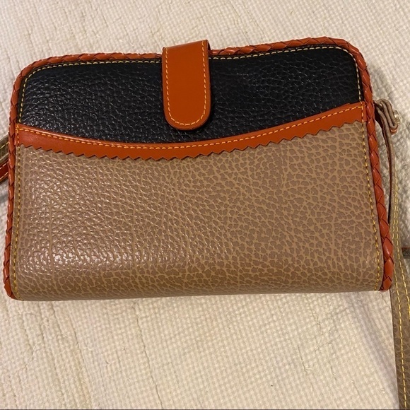 Tri Tone Crossbody Wallet Organizer Six Ring Note paper Brown Black Taupe - Picture 9 of 13